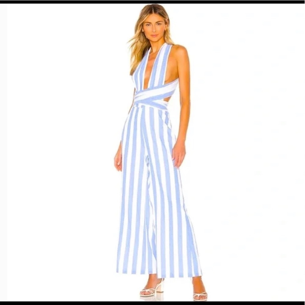 Revolve Superdown Kia wrap wide leg jumpsuit size xs